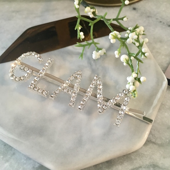 GLAM Silver Rhinestone Statement Hair Pin Clip - Picture 9 of 10